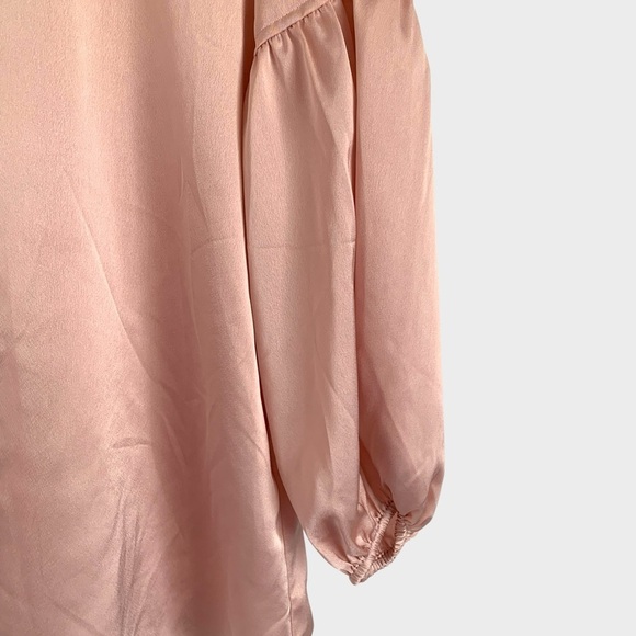 Laundry by Shelli Segal Blush Satin Button-Up Blouse - Picture 3 of 6
